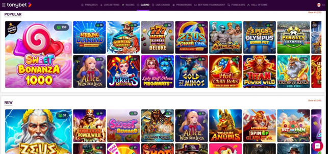 TonyBet – Casino and sportsbook